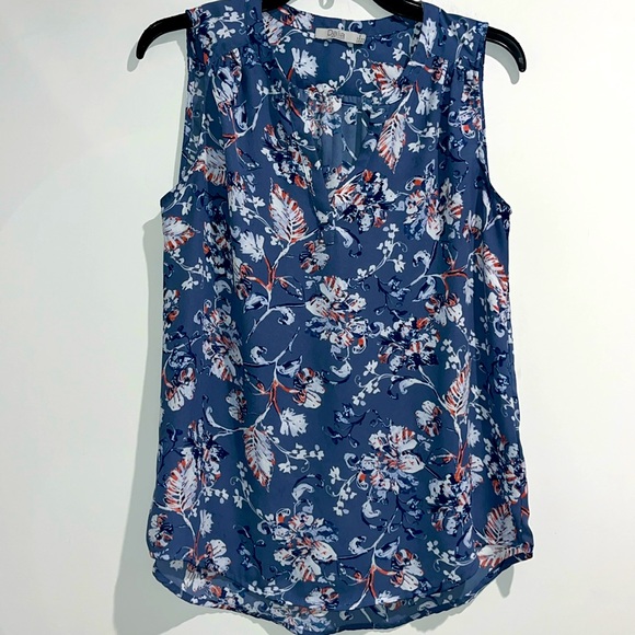 Dalia Tops - Dalia blue orange white floral top. Size medium.